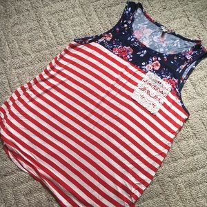Floral Americana Tank Top